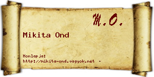 Mikita Ond névjegykártya